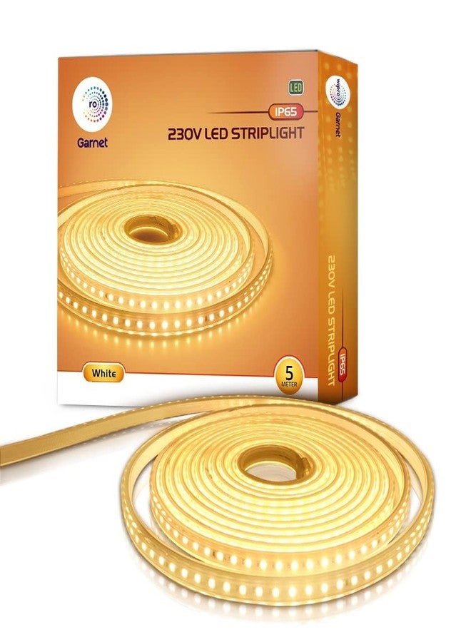 wipro Garnet 5 Meters LED Strip Light| 120 LEDs/mtr | White | IP65-Waterproof | Flexible Rope Light for Outdoor & Indoor Decoration for Diwali, Christmas|Strip for Balcony, False Ceiling|Pack of 1 - Image 1